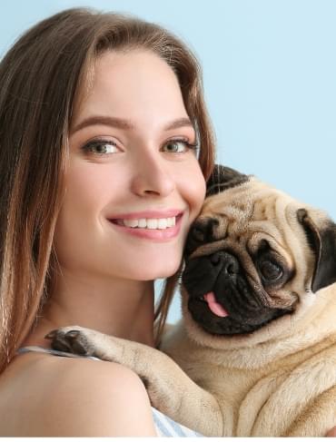 girl with dog